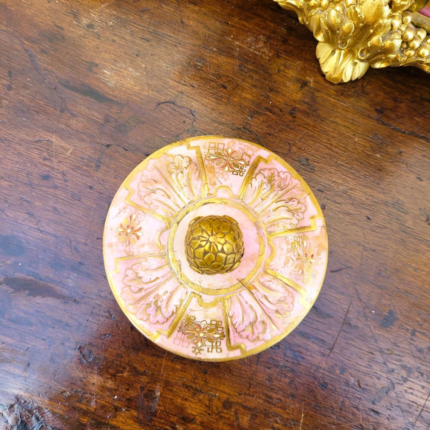 Porcelain And Gilt Bronze Clock, Napoleon III, 19th Century For Sale 3