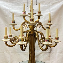 Porcelain and Gilt Bronze Torchiere Floor Lamp