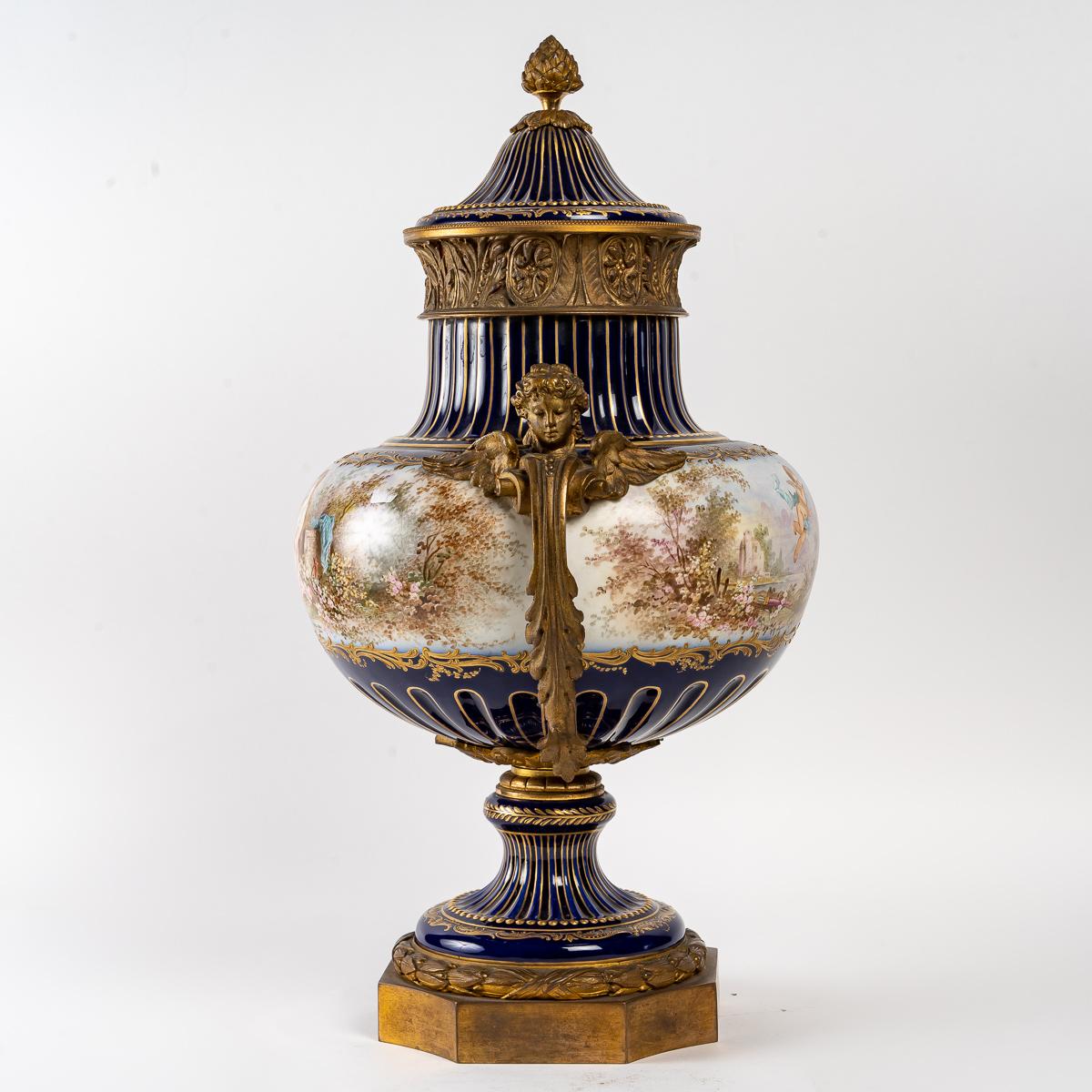 19th Century Porcelain and gilt bronze vase, 19th century