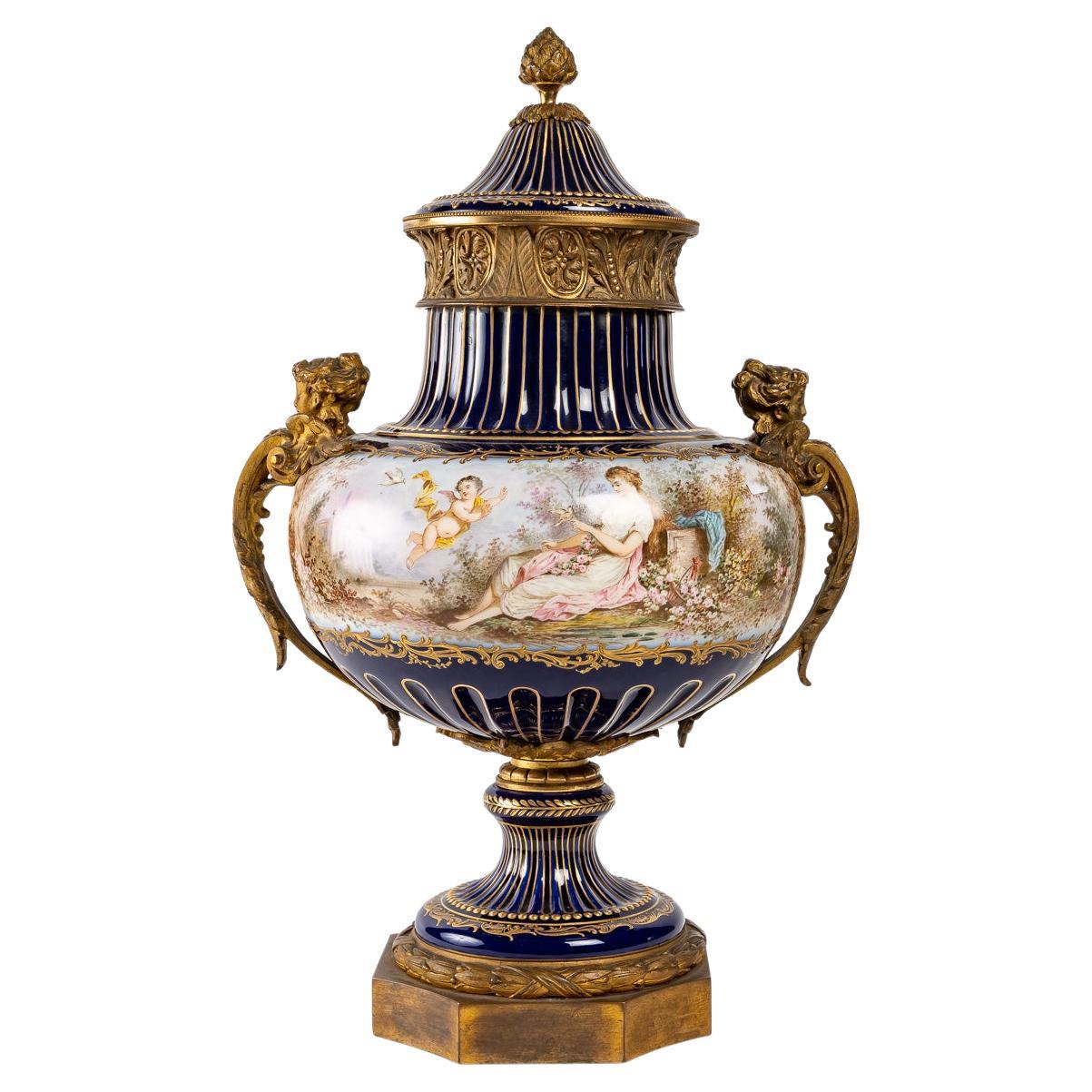 Porcelain and gilt bronze vase, 19th century