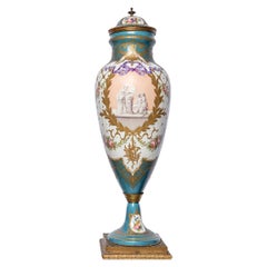 Porcelain and Gilt Bronze Vase Signed Sèvres, France, Late 19th Century