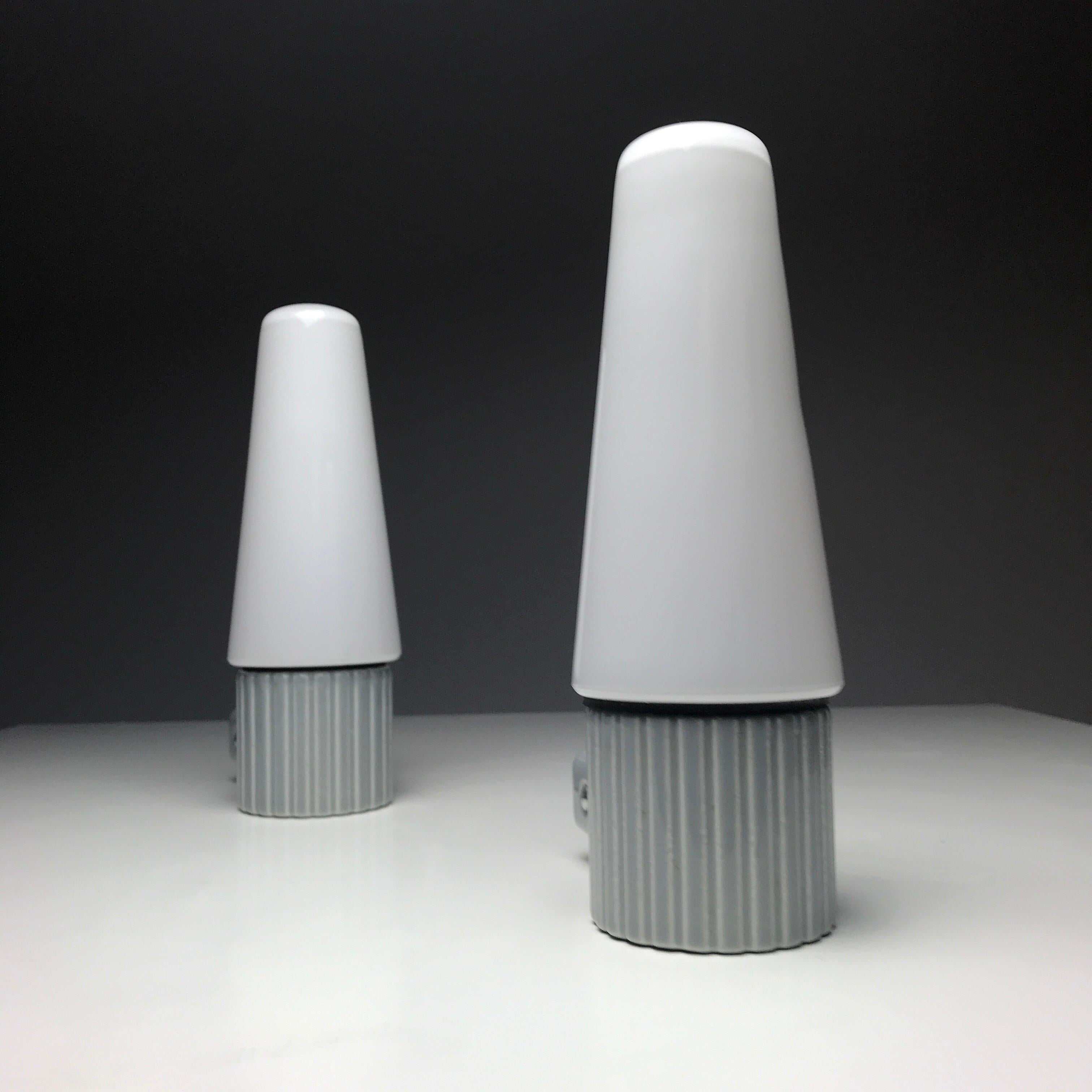 Mid-20th Century Porcelain and Opaline Glass Wall Lights by S. Bernadotte for IFÖ, Sweden 1960s