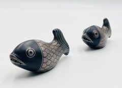Porcelain and Pure Silver Fish Shakers by Emilia Castillo, Mexico, 1998