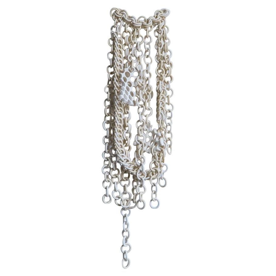Porcelain and White Stoneware Ceramic Chain-Link Wall Sculpture by Taylor Kibby