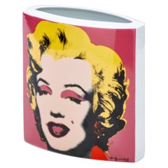 Porcelain Andy Warhol Marilyn Vase Rosenthal  Pop Mid-Century Design Blue Pink