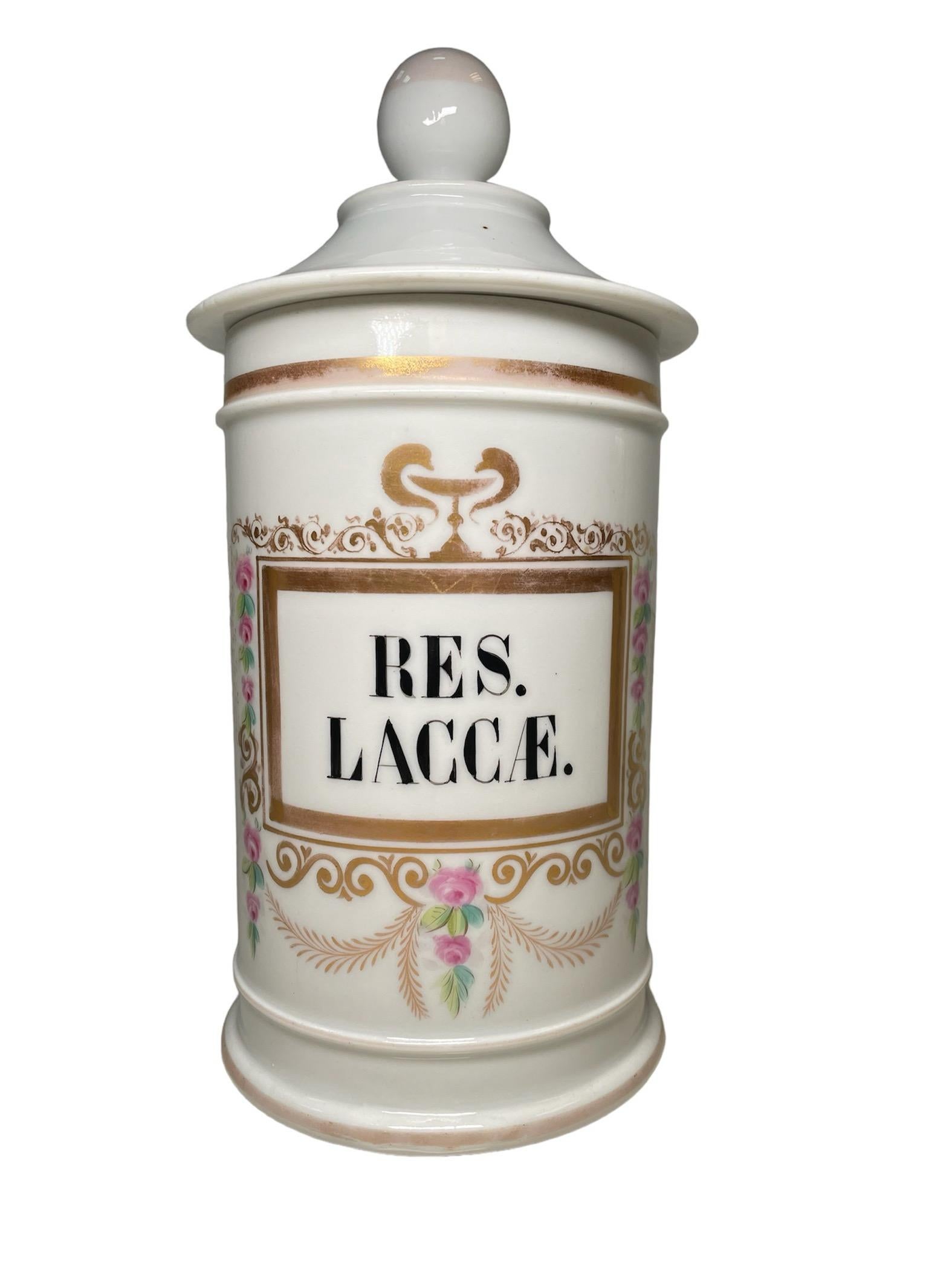 Neoclassical Revival Porcelain Apothecary Jar For Sale