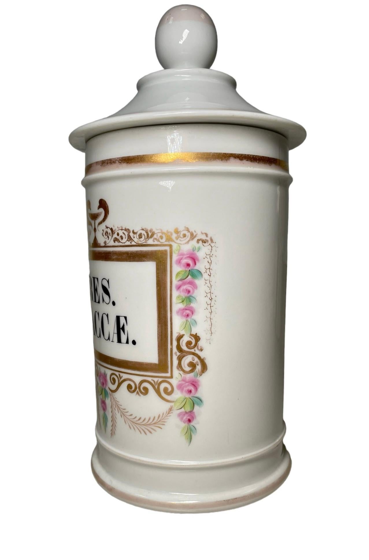 Porcelain Apothecary Jar In Good Condition For Sale In Guaynabo, PR