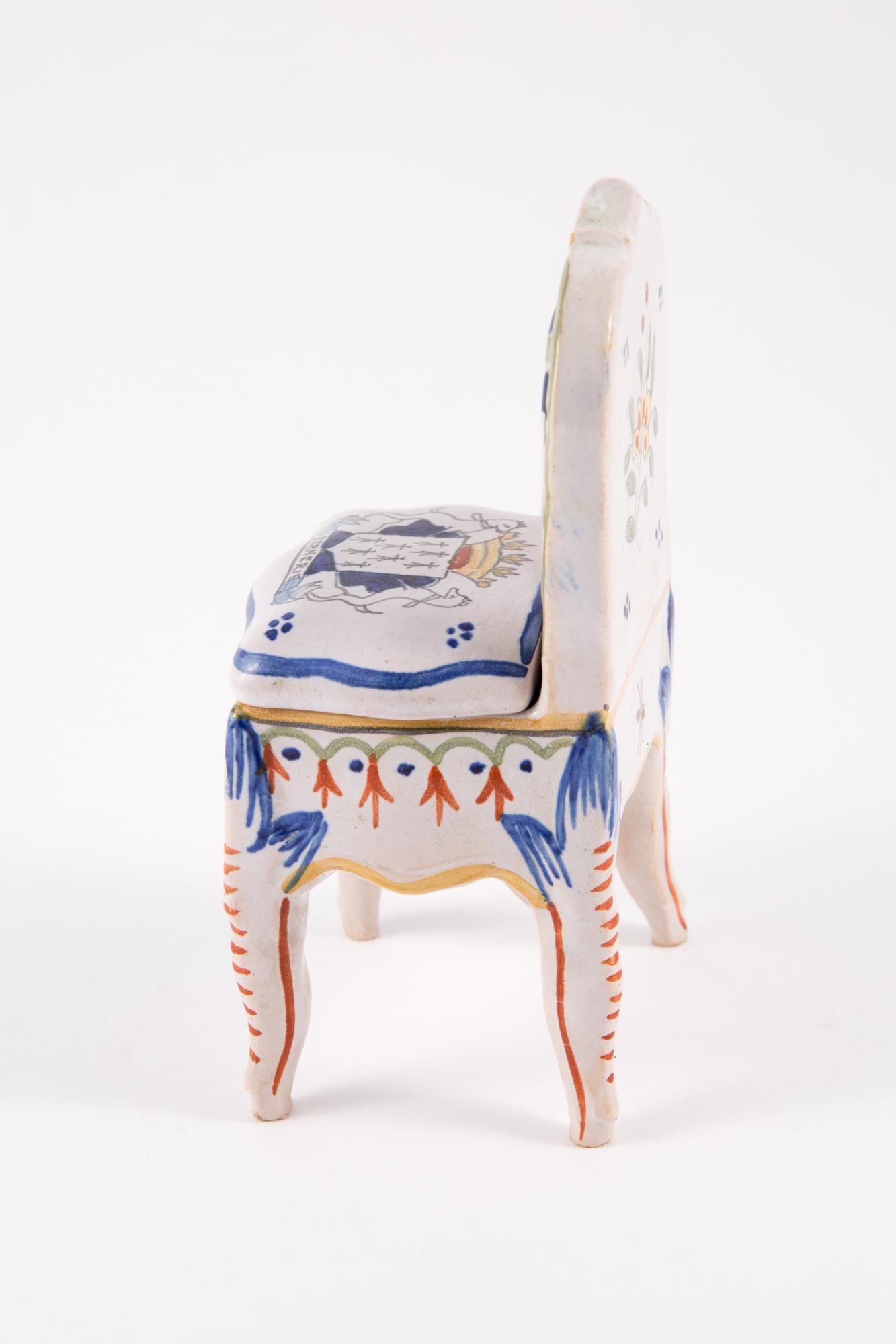 Beige Porcelain Armchair Jewelry Box For Sale