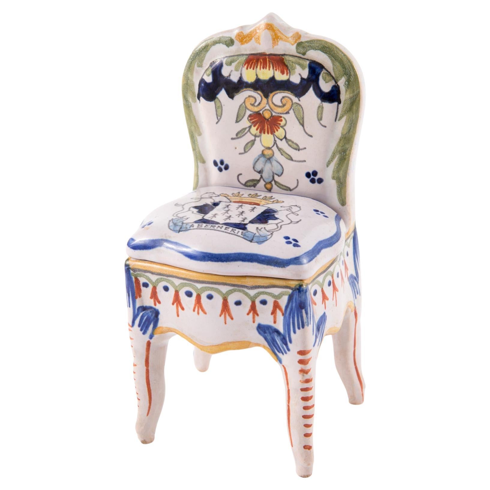 Porcelain Armchair Jewelry Box For Sale