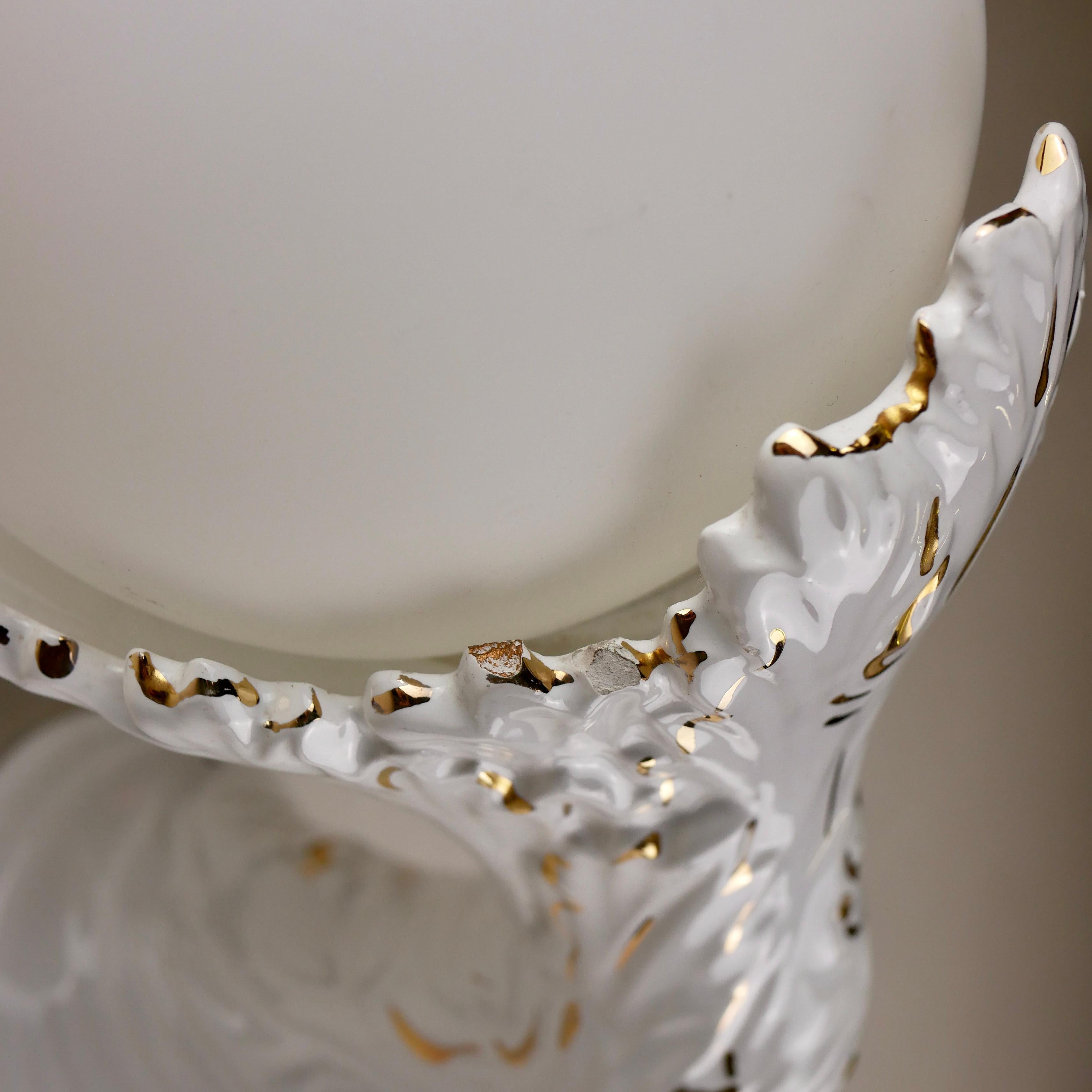 Porcelain Art Deco Style Organic Wall Light from the Netherlands, 1950s 5