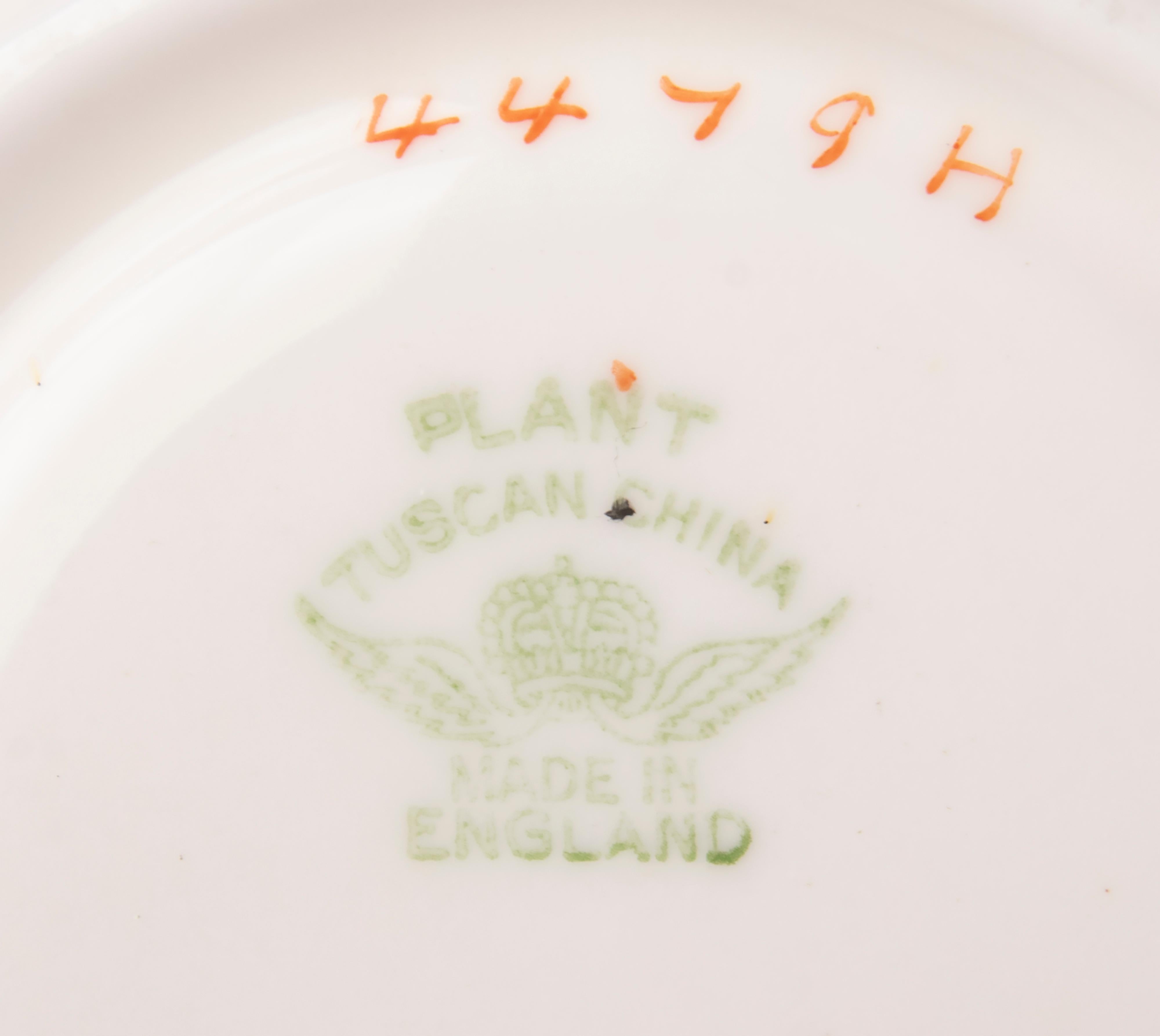 Début du 20ème siècle Service à thé Art Déco en porcelaine pour 10 personnes fabriqué par Tuscan England Model Plant en vente
