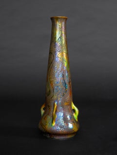 Porcelain Art Nouveau Serpent Vase by Vilmos Zsolnay for Zsolnay