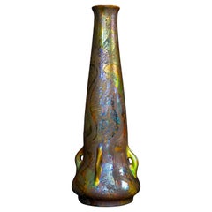 Vase serpent en porcelaine Art Nouveau de Vilmos Zsolnay pour Zsolnay