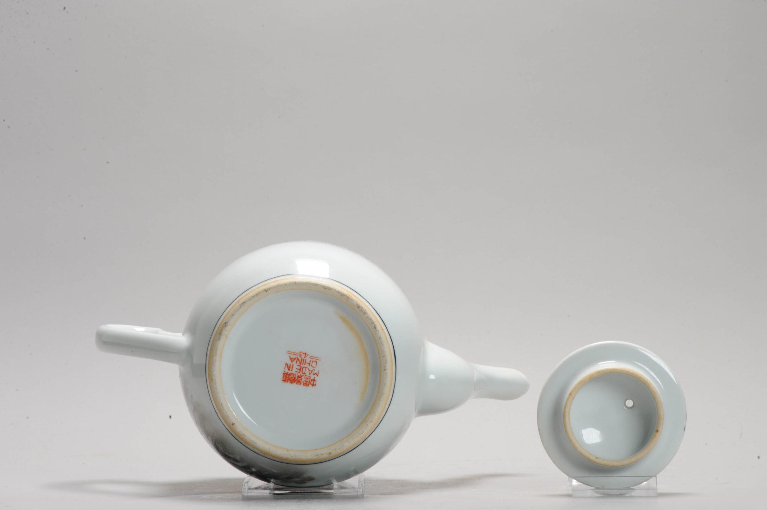 Qing Arte in porcellana! Proc 1960/1980 Teiera con fiori e poesia in porcellana CHINA in vendita