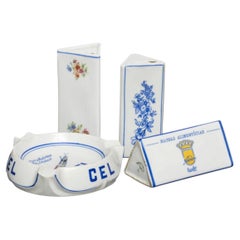 Porcelain - Ashtray and three triangular toothpick holders - Vista Alegre