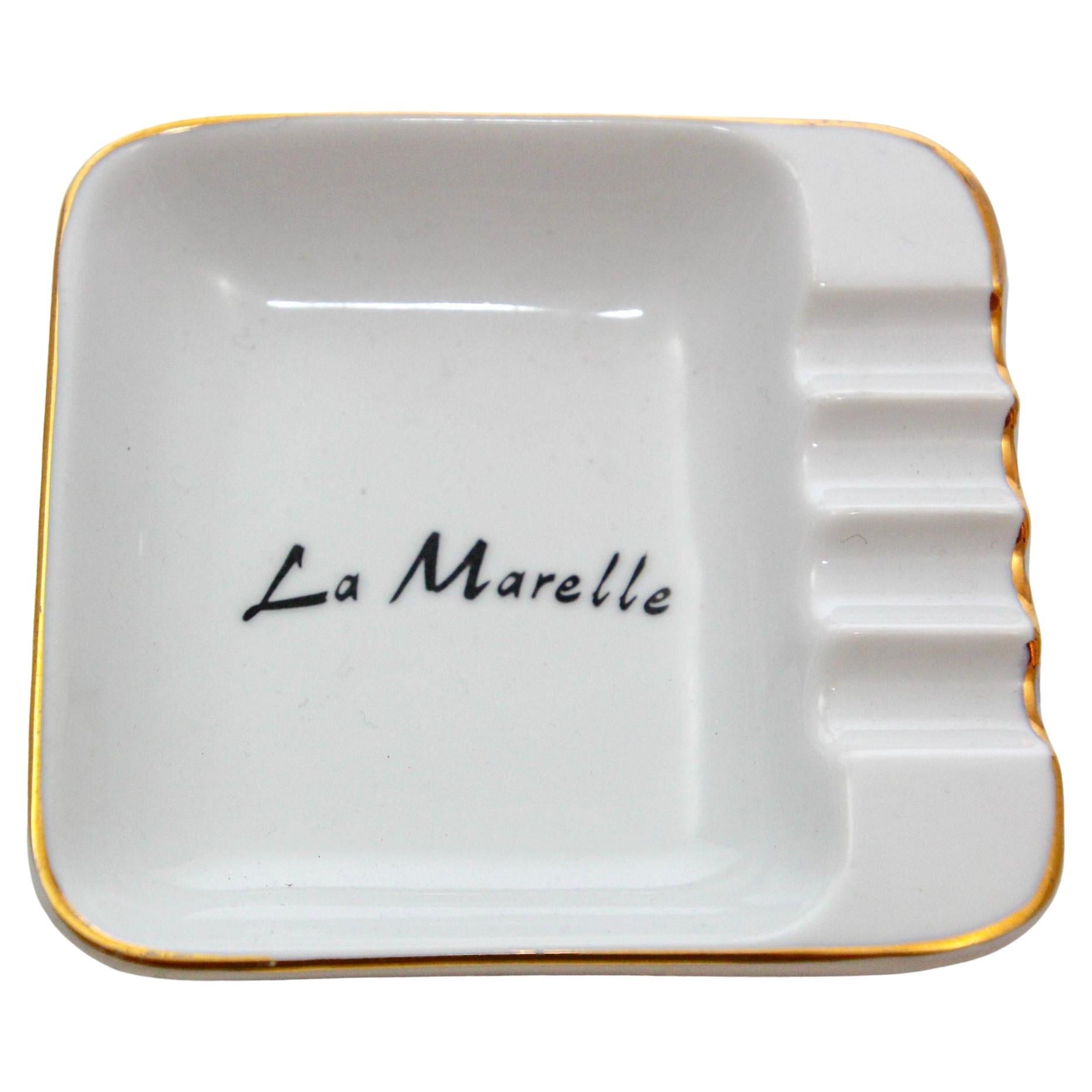 Plato Cenicero de Porcelana Bélgica Coleccionable "La Marelle" Años 60