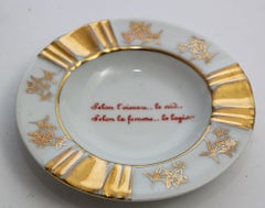 Posacenere in porcellana Limoges dipinto a mano Francia anni '60