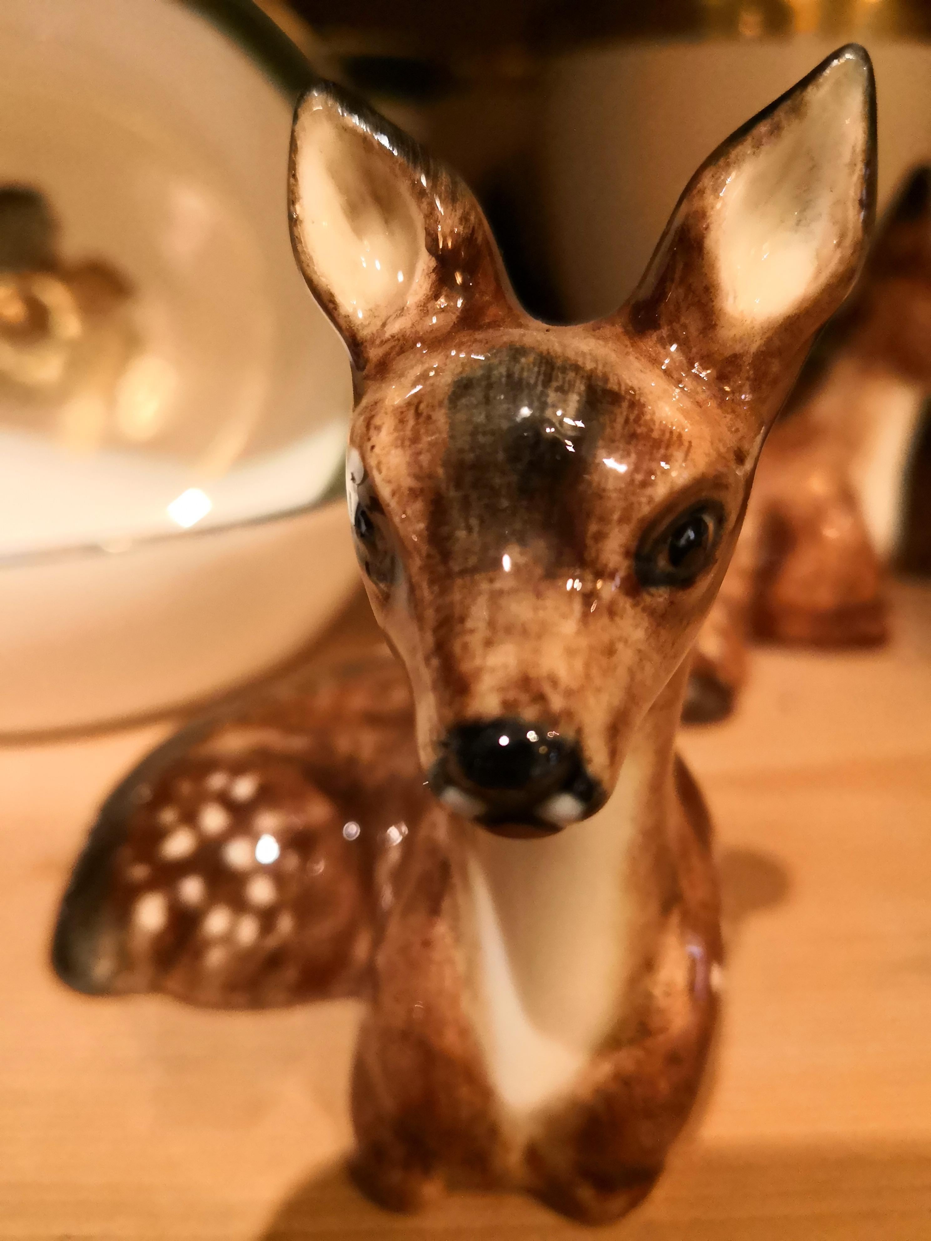 German Black Forest Hand-Painted Porcelain Bambi Figur Sofina Boutique Kitzbuehel For Sale