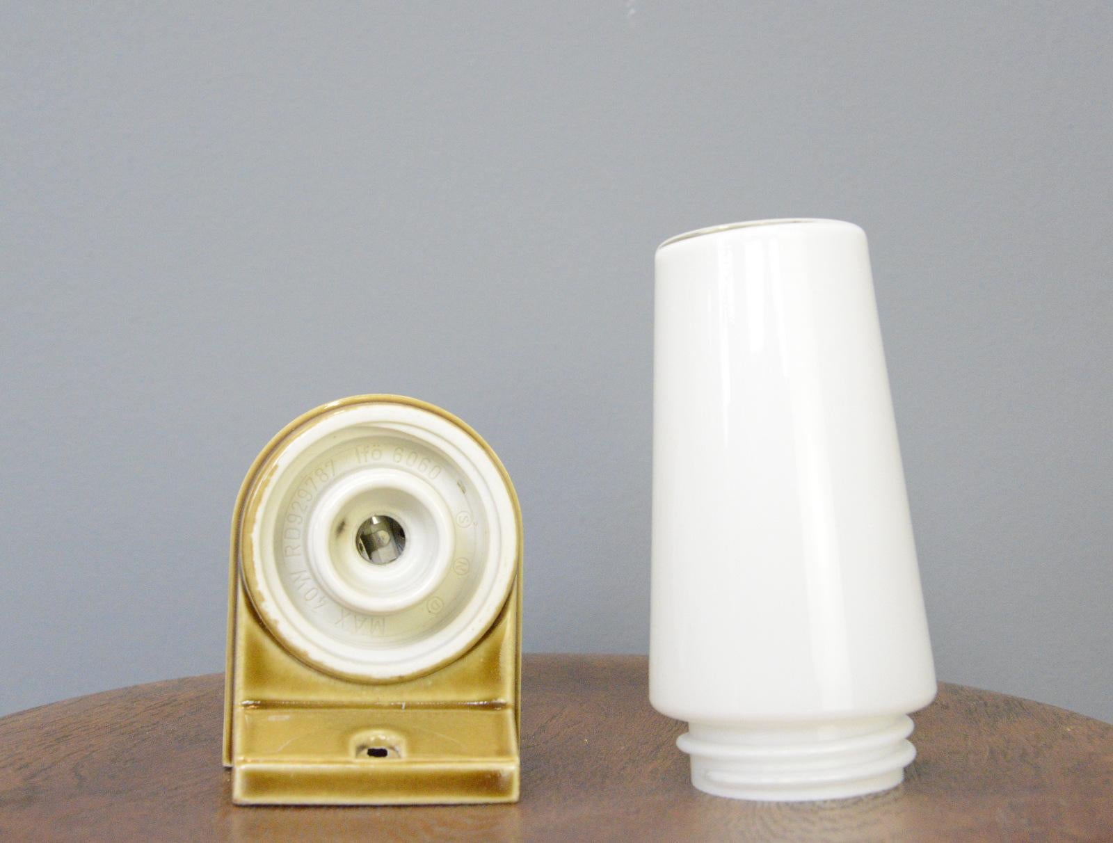 Mid-20th Century Porcelain Bathroom Light by Sigvard Bernadotte for Ifo, circa 1960s