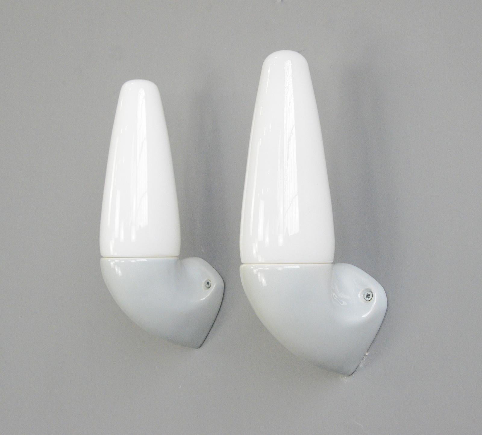 Mid-Century Modern Porcelain Bathroom Lights by Sigvard Bernadotte for Ifo circa 1950s For Sale
