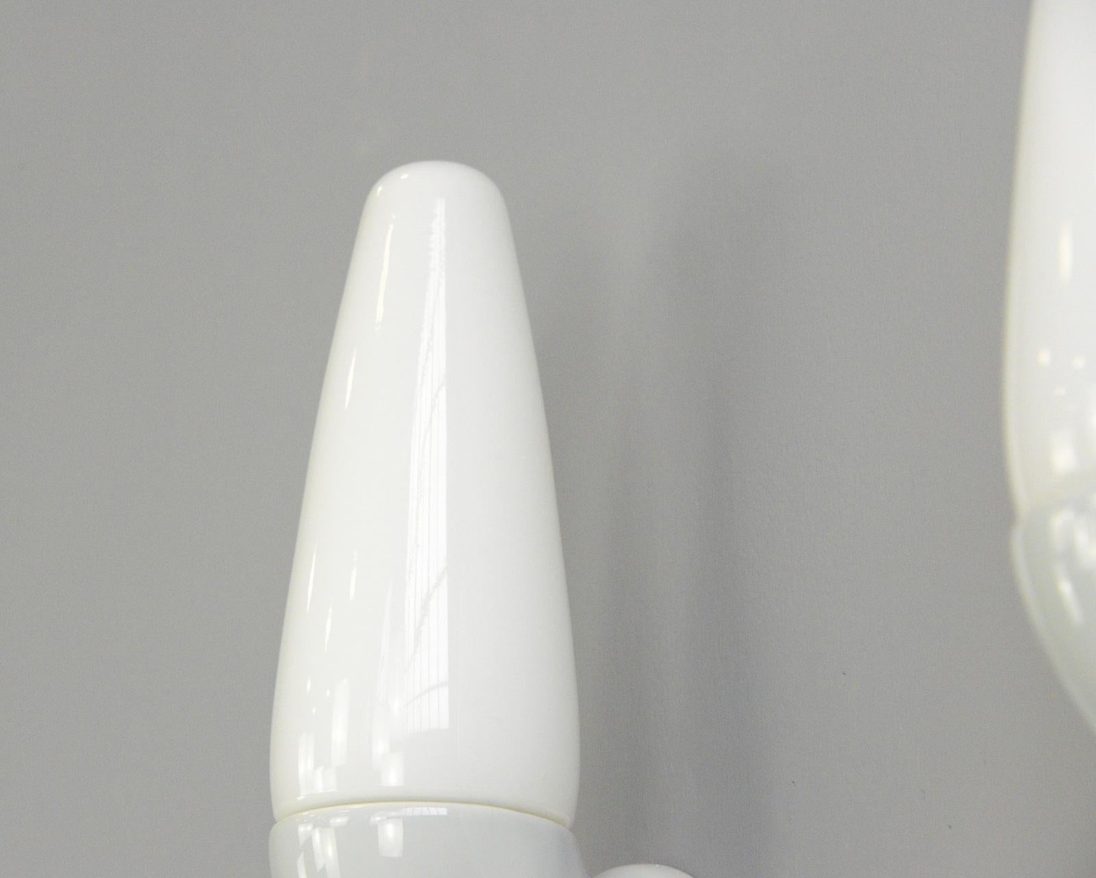 Porcelain Bathroom Lights by Sigvard Bernadotte for Ifo, circa 1950s In Good Condition In Gloucester, GB