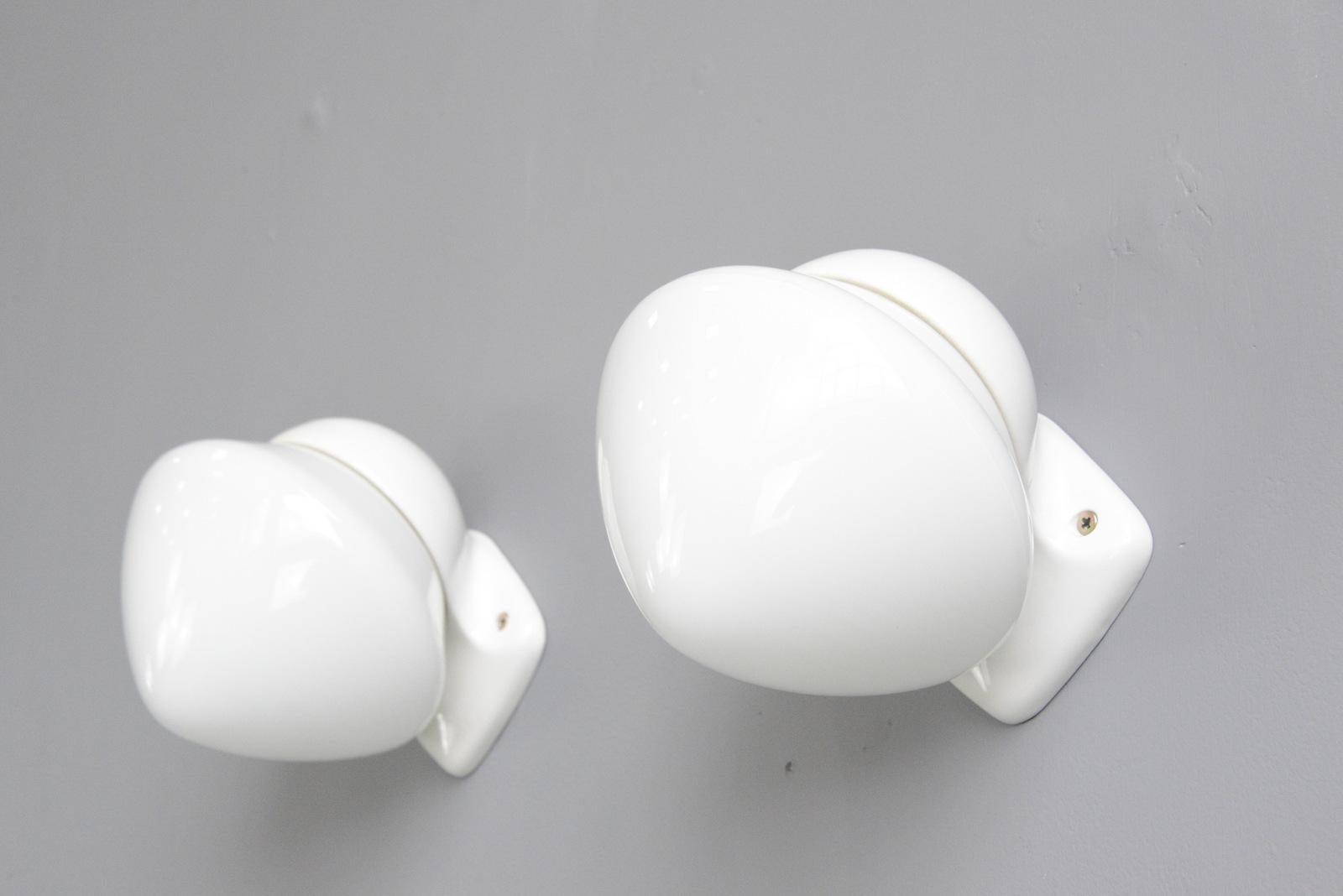 Porcelain Bathroom Lights by Sigvard Bernadotte for Ifo, circa 1950s In Good Condition In Gloucester, GB
