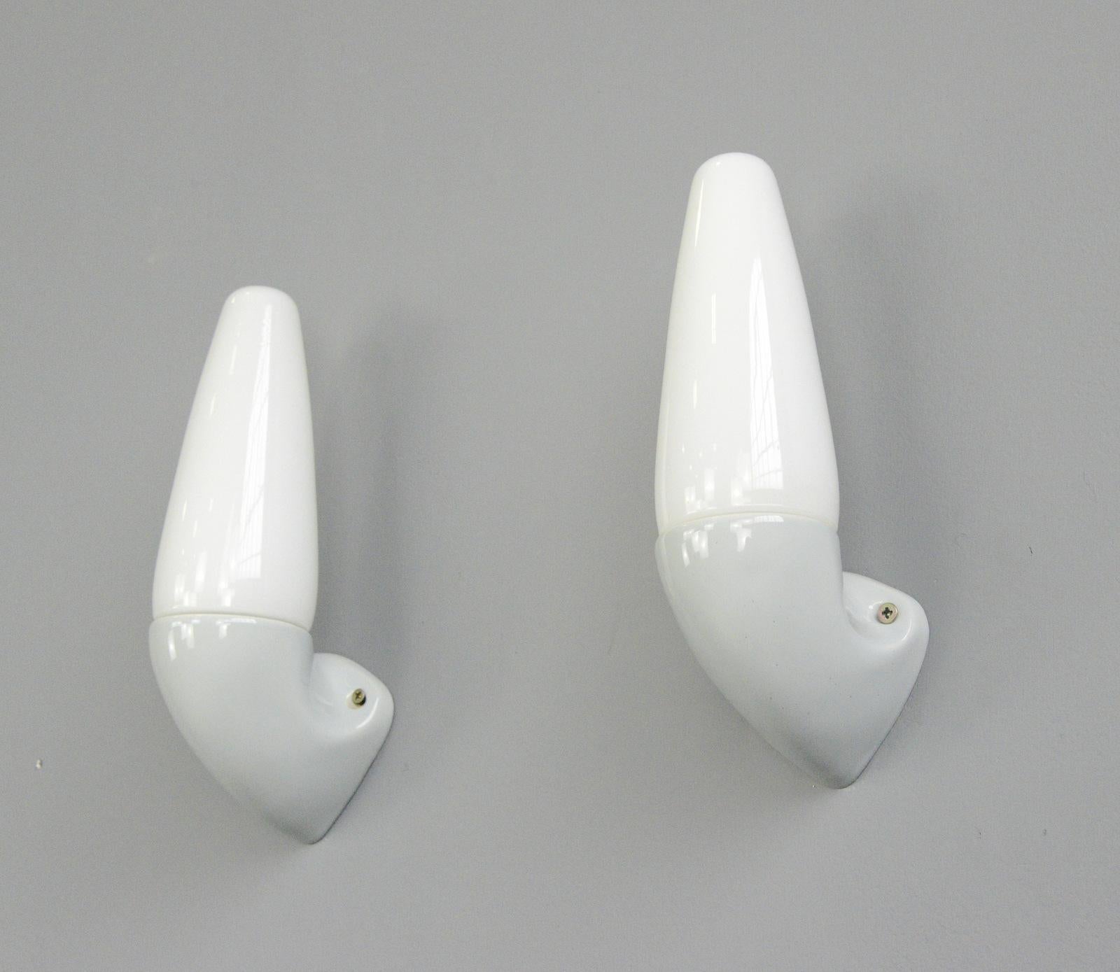 Mid-20th Century Porcelain Bathroom Lights by Sigvard Bernadotte for Ifo, circa 1950s
