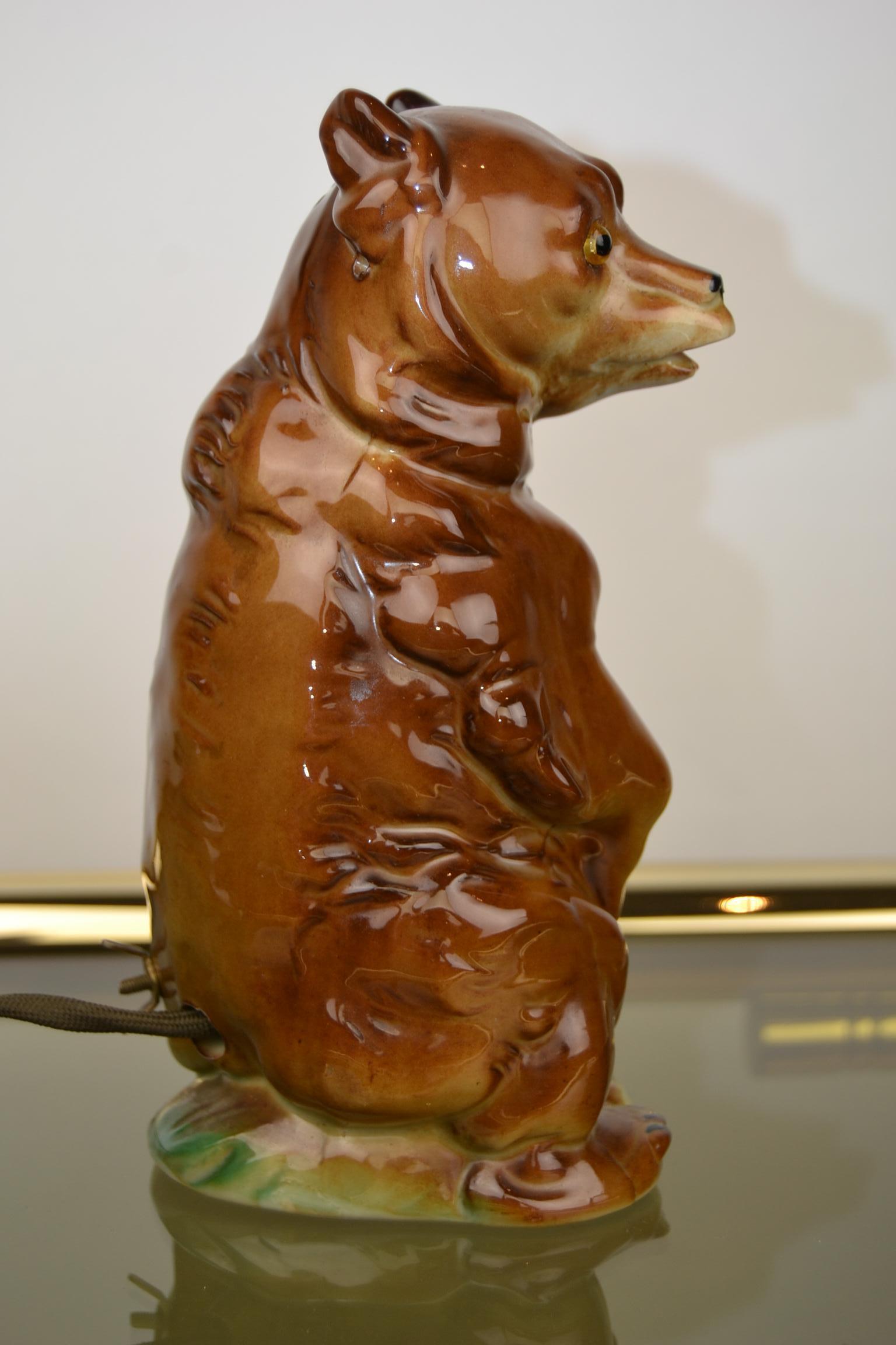 Porcelain Bear Perfume Lamp, Germany, 1940s 3