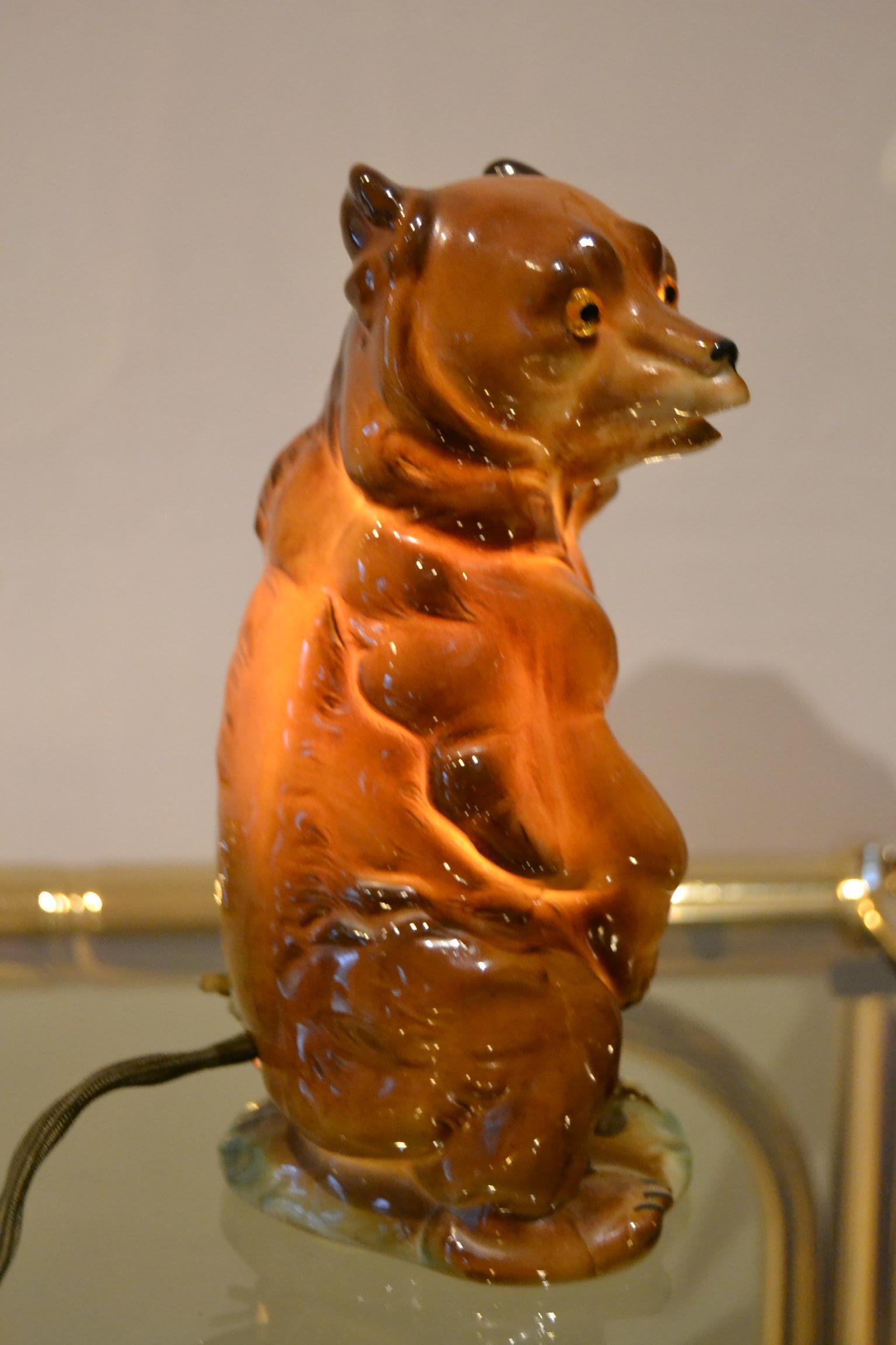 Porcelain Bear Perfume Lamp, Germany, 1940s 12