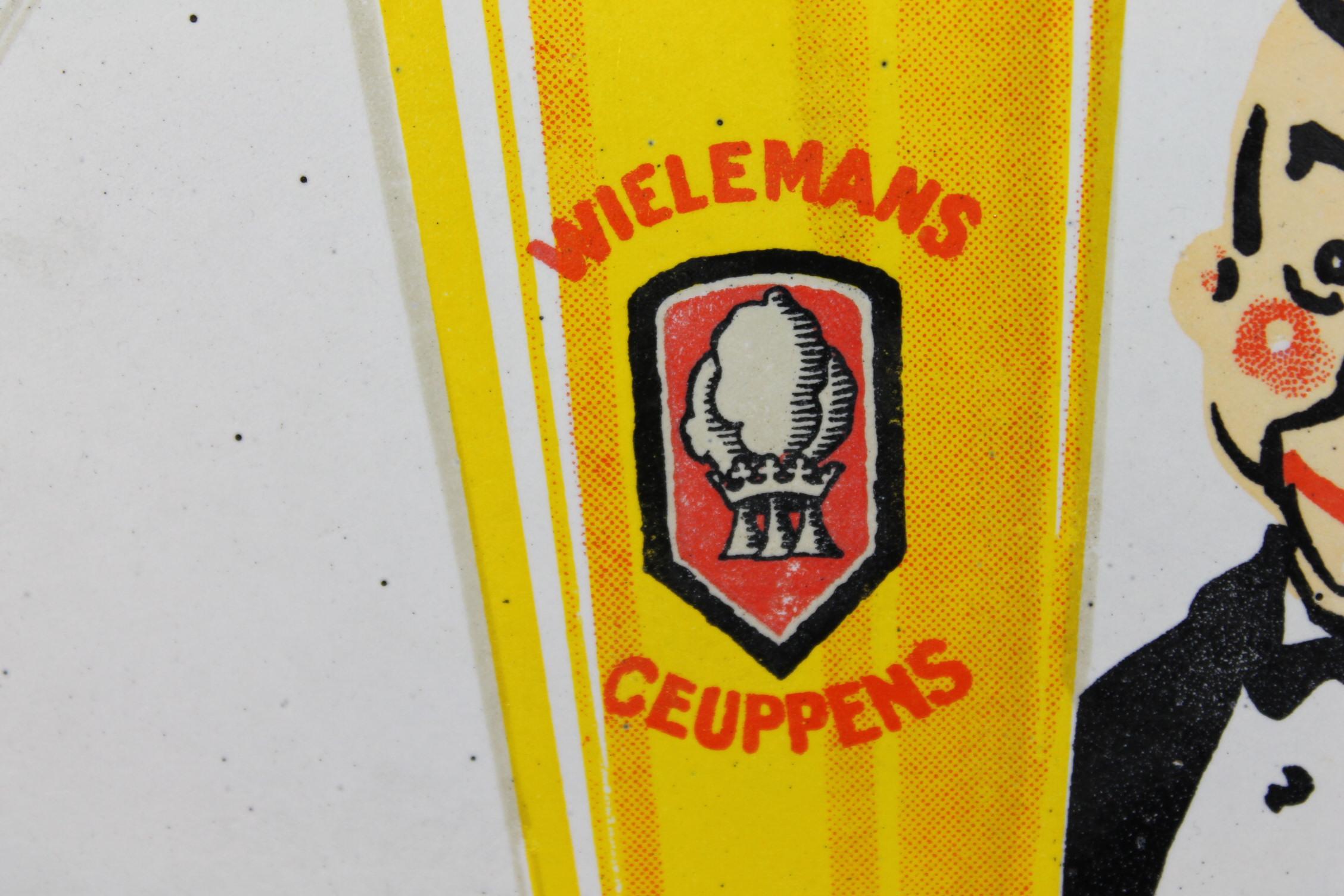 20th Century Porcelain Beer Tray for Belgian Beer, Brewery Wielemans, Ceuppens, Brussels