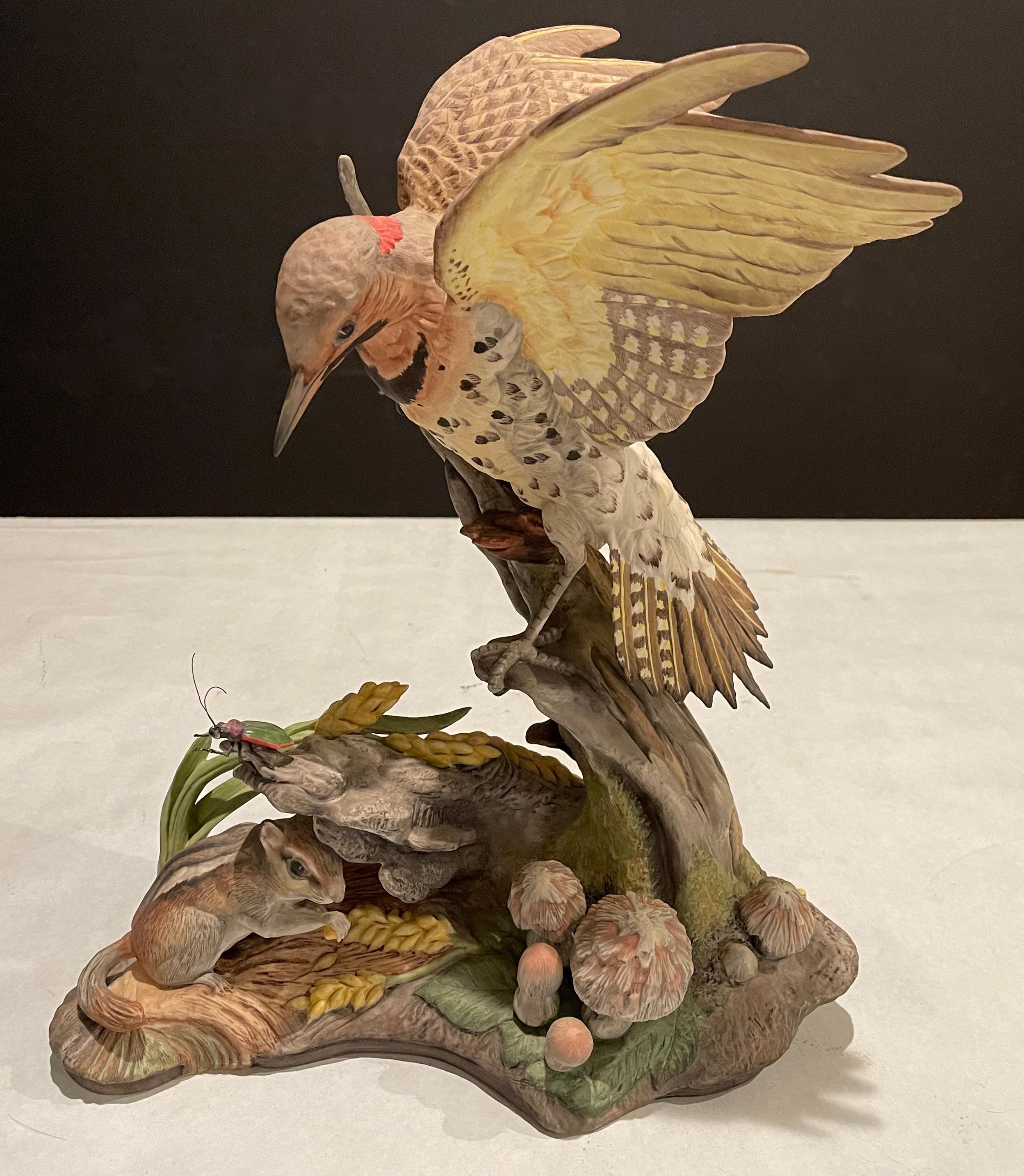 Porcelain Bird, Yellow Shafted Flicker by Boehm, Limited Edition In Good Condition In Norwood, NJ
