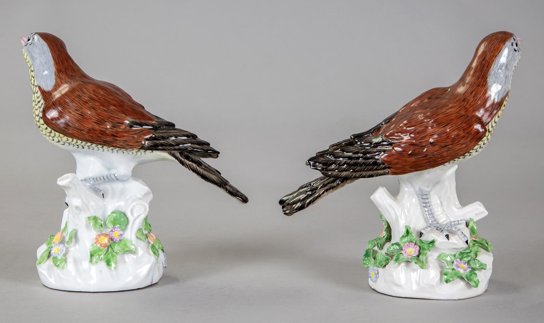 French Porcelain Birds by Samson, Pair For Sale