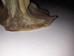 Porcelain Biscuit Flamingo Ibis Pink, Italy 1960, Signed "Tay"