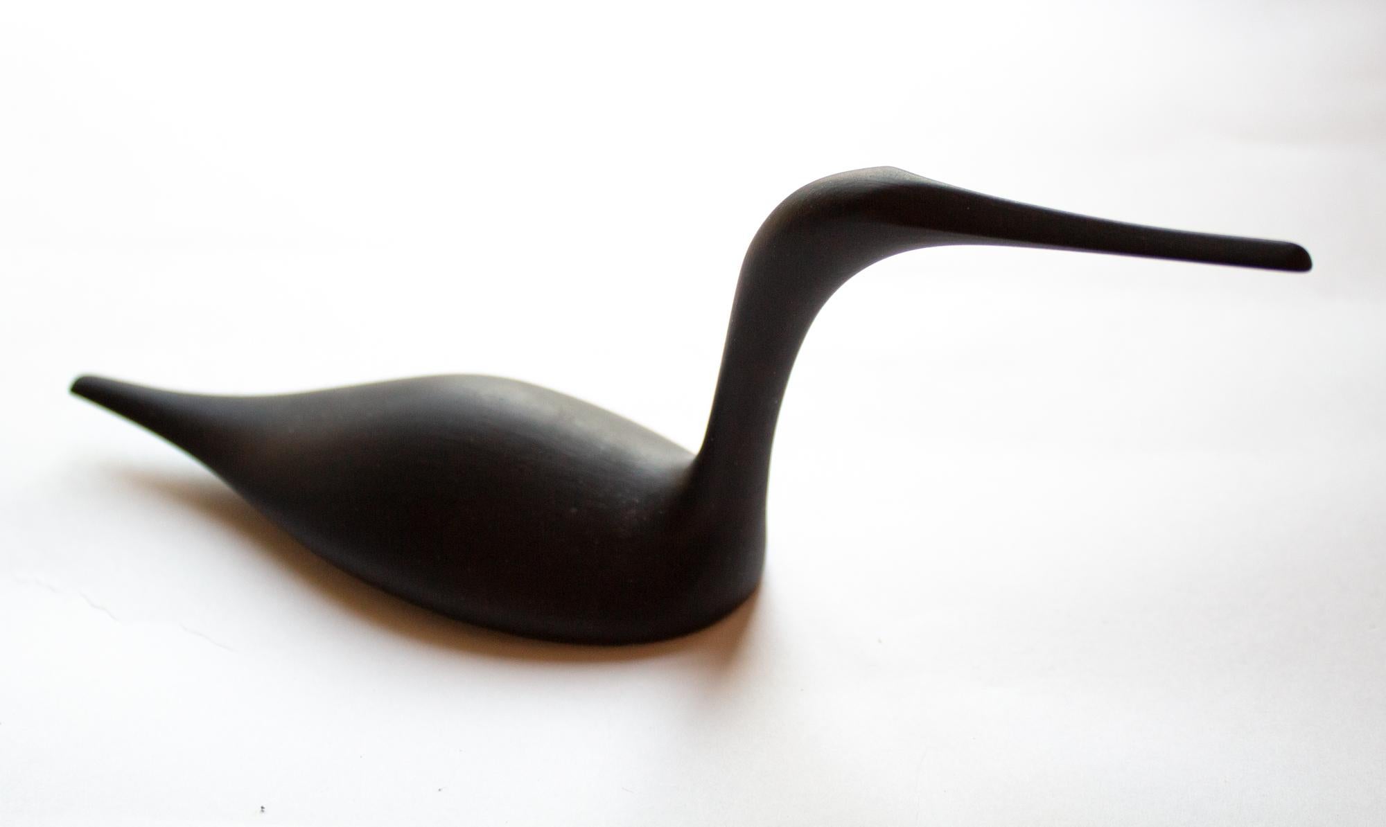 Elegant porcelain black bird figure with matte black glaze, 1970s.
Printed 