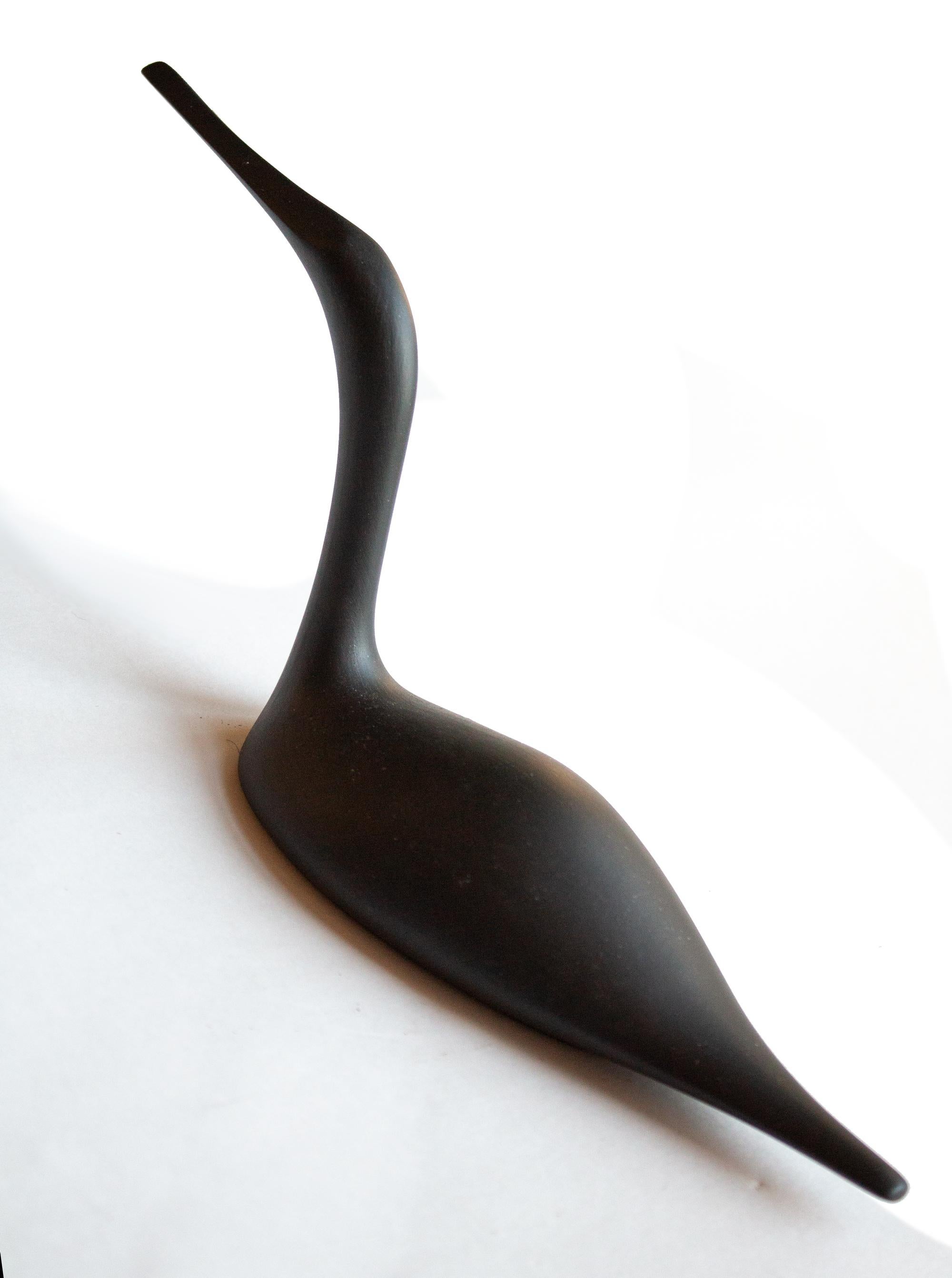 German Porcelain Black Bird Figure by Tapio Wirkkala for Rosenthal