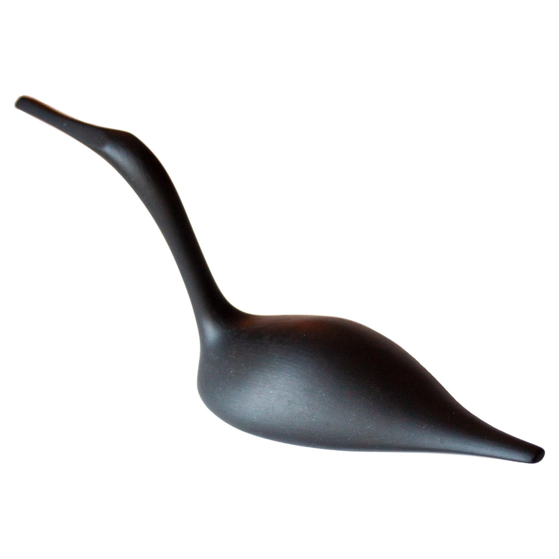 Porcelain Black Bird Figure by Tapio Wirkkala for Rosenthal