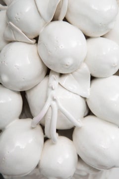 Porcelain Blanc de Chine Lemon Cluster in Urn as Table Lamps