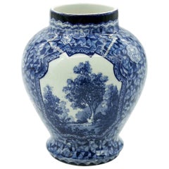 Porcelain Blue Vase by Franz Anton Mehlem, 19th Century Porcelain Blue Vase by Franz Anton Mehlem, 19th Century