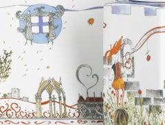 Porcelaine - Bouteille et plateau - Vista Alegre