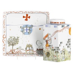 Porcelaine - Bouteille et plateau - Vista Alegre