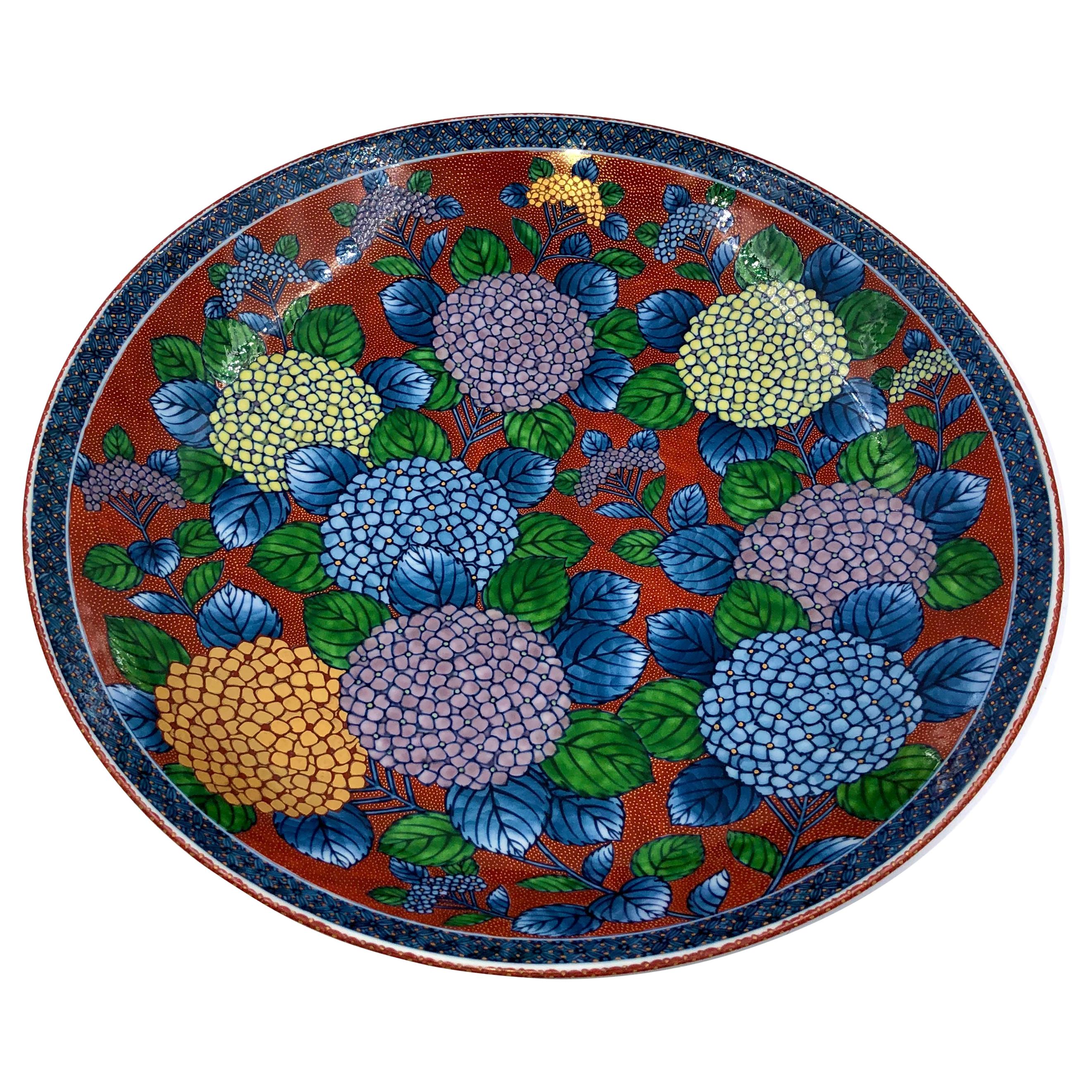 Japanische Porzellanschale Rot Lila Blau von zeitgenössischem Meisterkünstler im Angebot