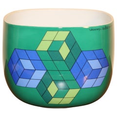 Bol en porcelaine de Rosenthal:: édition limitée Op Art de Victor Vasarely