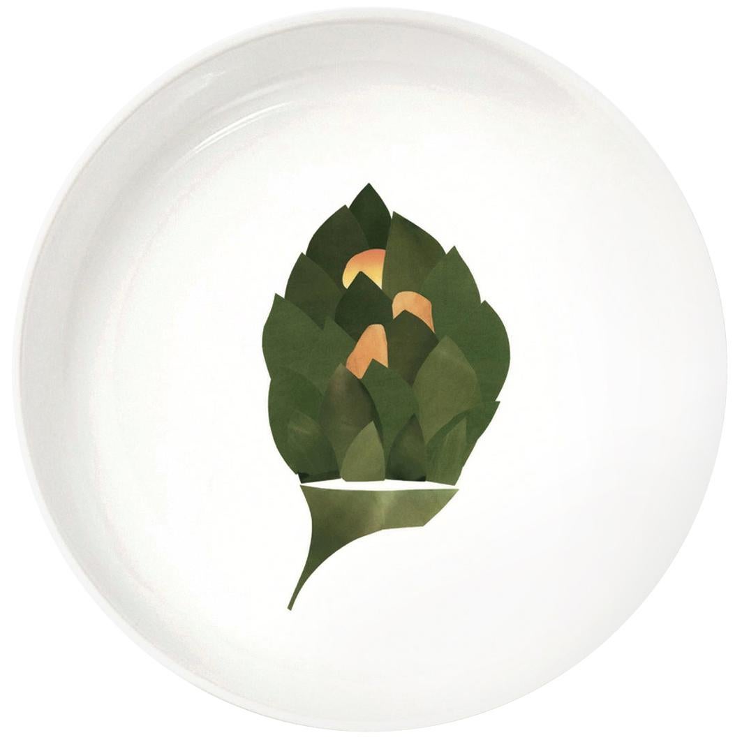 Porcelain Bowl by the French Chef Alain Passard Model "Artichoke with Orange" For Sale