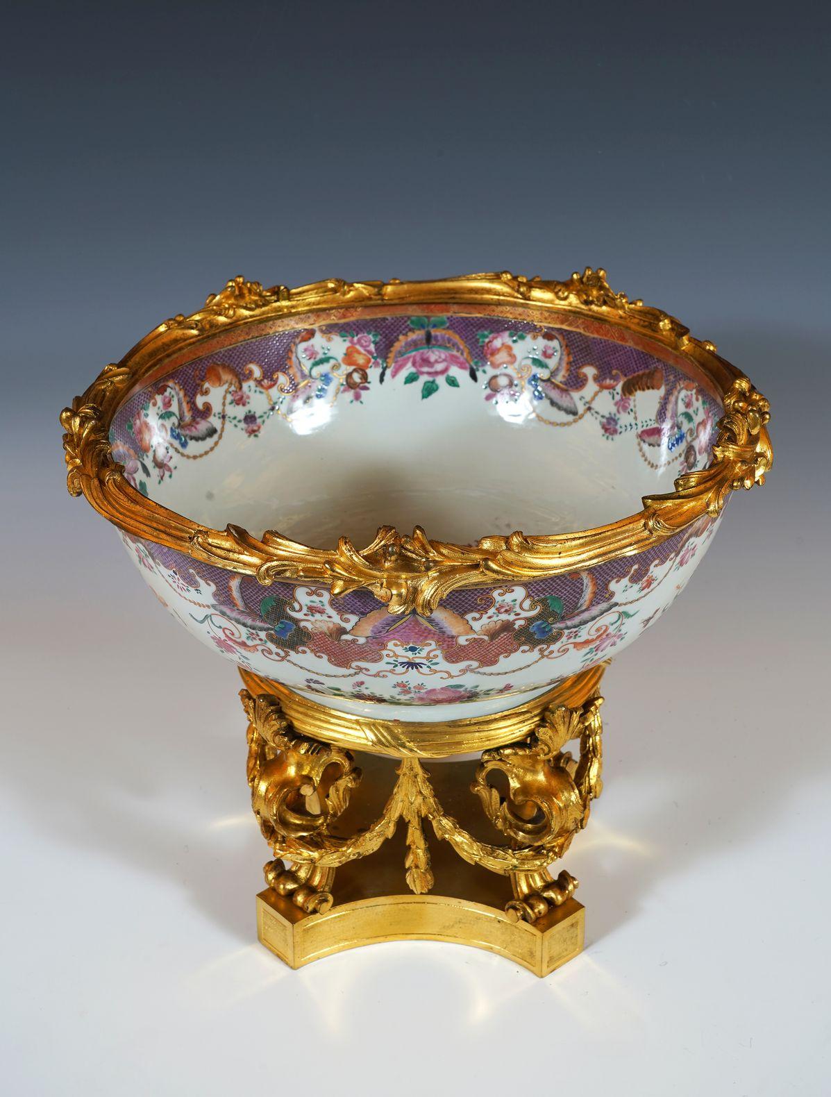 Bol en porcelaine, Compagnie des Indes, France (monture) - Chine, 18e/19e siècle Bon état - En vente à PARIS, FR