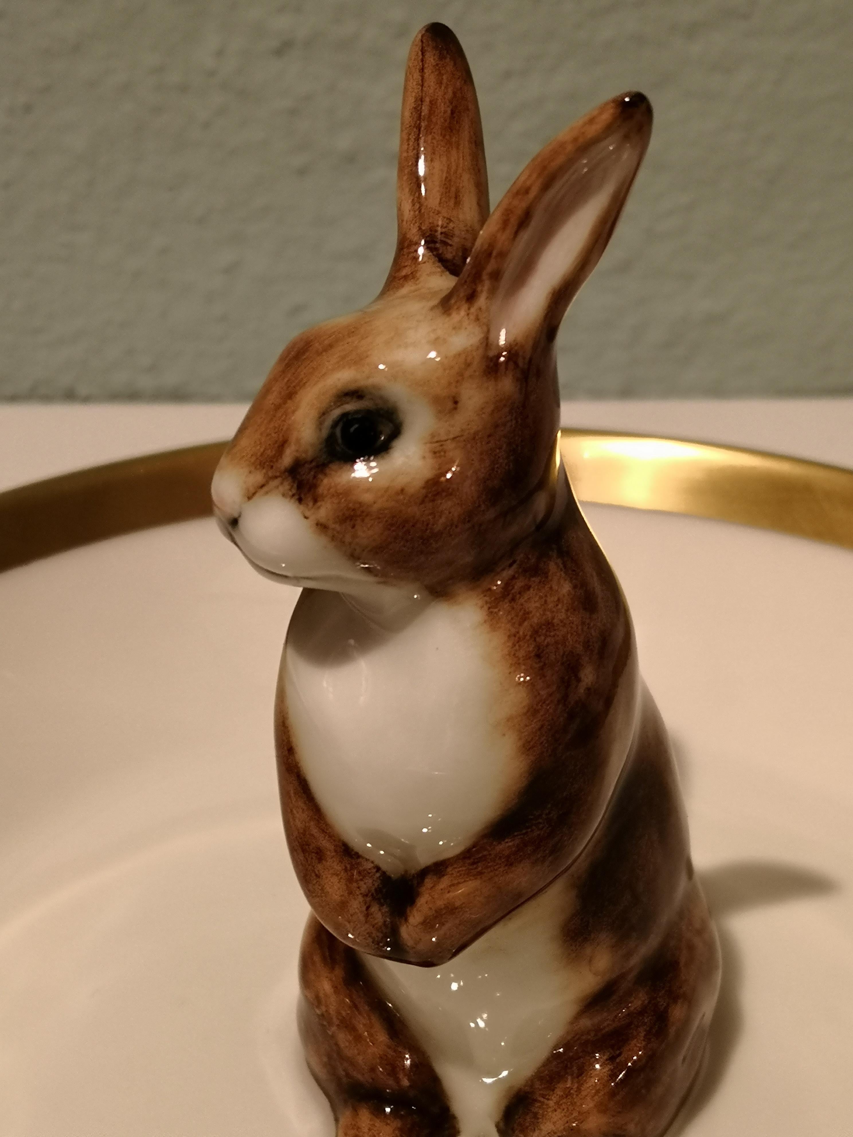 Hand-Crafted Country Style Porcelain Bowl Easter Rabbit Figure Sofina Boutique Kitzbuehel