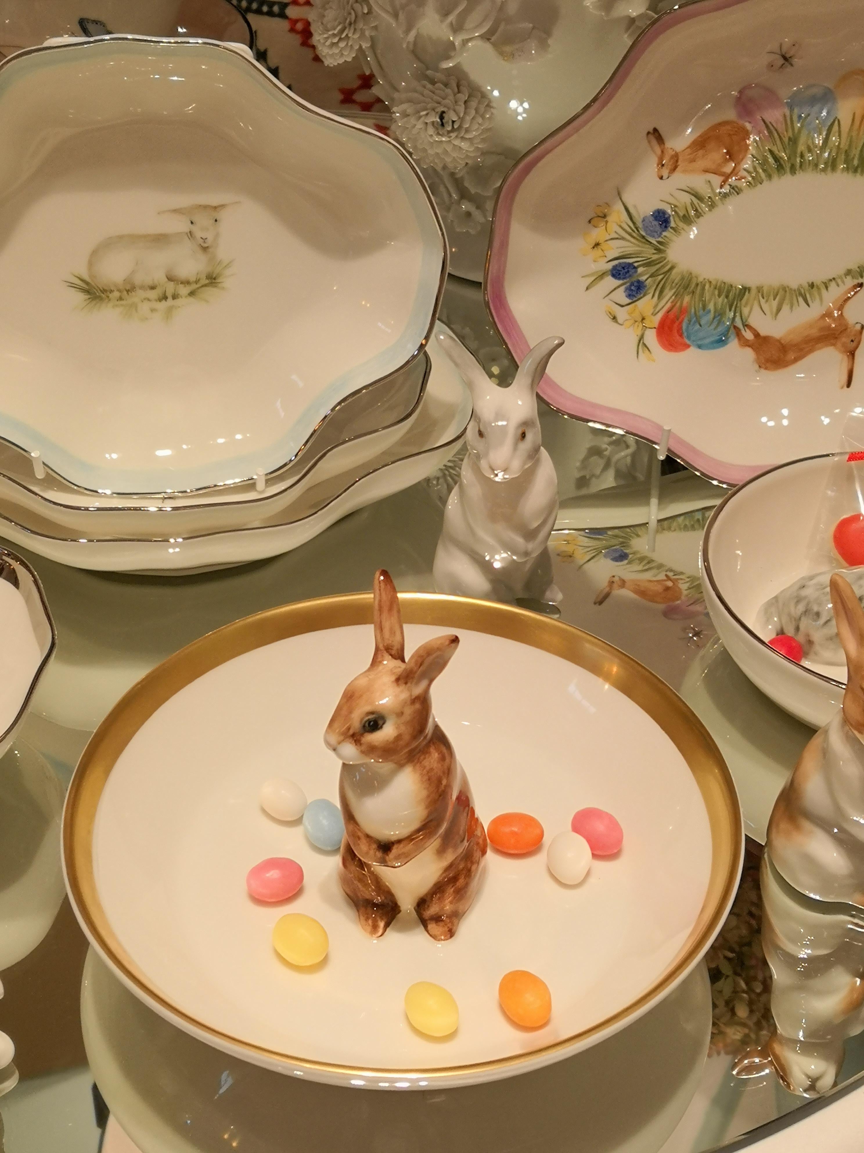 Contemporary Country Style Porcelain Bowl Easter Rabbit Figure Sofina Boutique Kitzbuehel