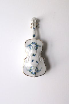 Porcelain Box Flower Chintz Design Violin Design