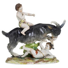 Porcelana - Niños con cabras