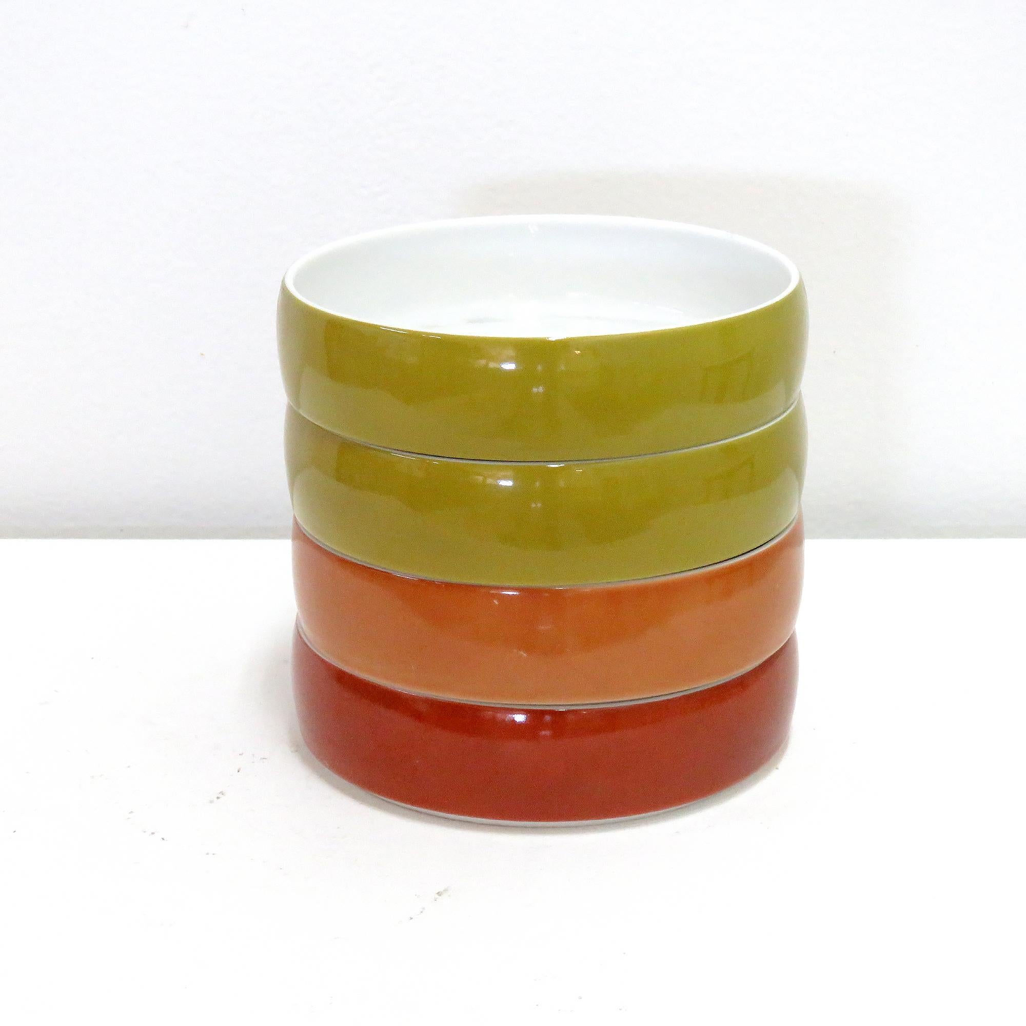 Late 20th Century Porcelain Breakfast Bowls 'Chromatics' by Arzberg, 1971 For Sale