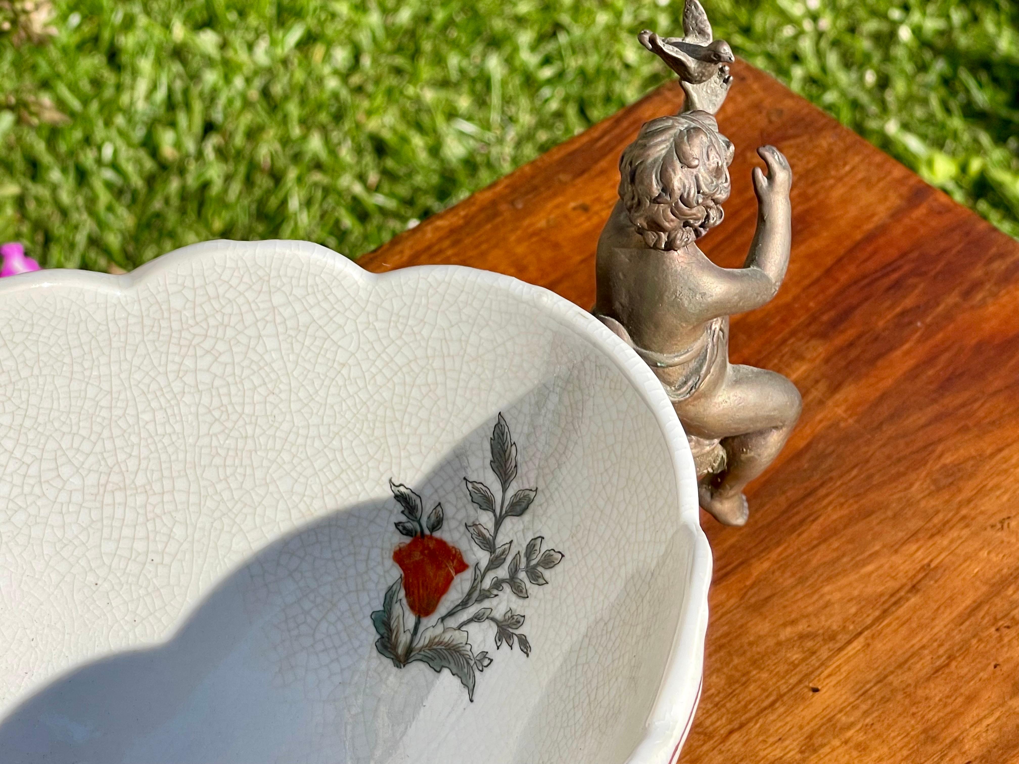 Taza / Jardinera de porcelana y bronce - Siglo XX en venta 7